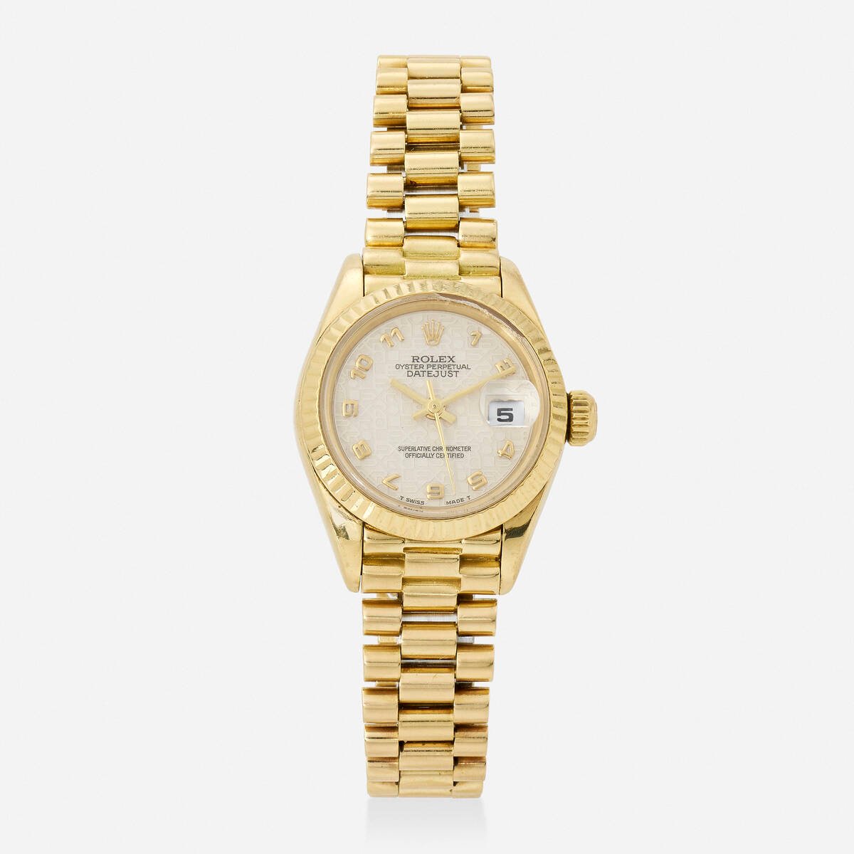 111 Rolex  'Datejust' gold wristwatch, Ref. 69178  $6,000–8,000  result: $6,300