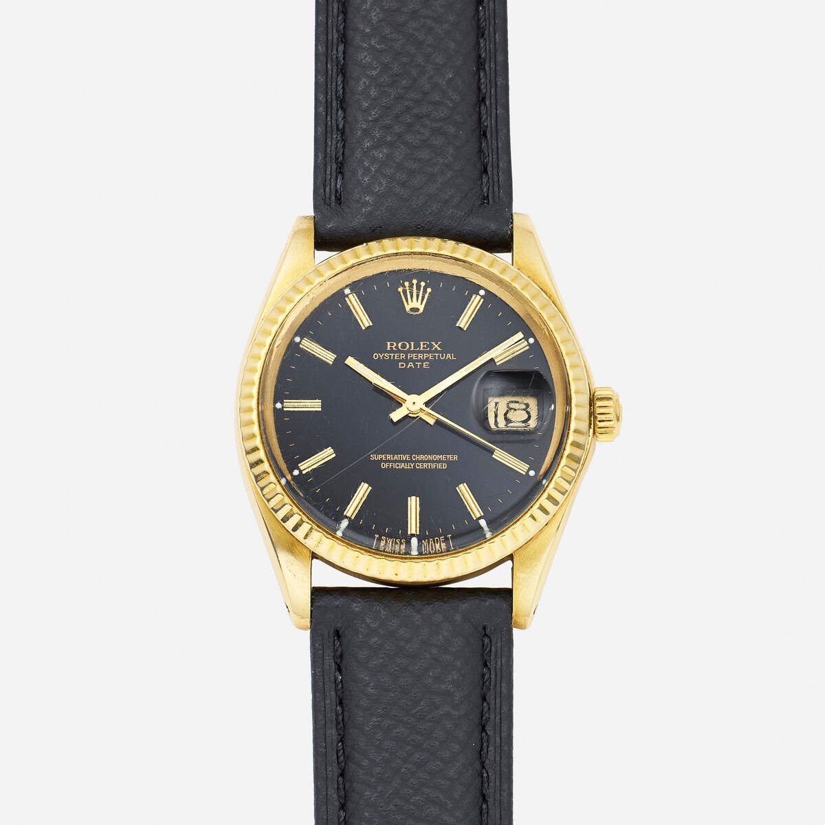 112 Rolex  'Date' gold wristwatch, Ref. 1503  $6,000–8,000  result: $6,450